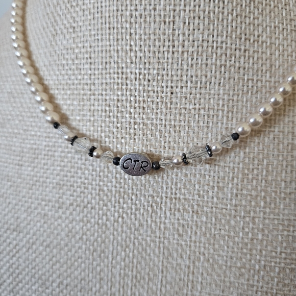 CTR Elegant Pearl Necklace Silver Accents Choose the Right Jewelry .925 Sterling - Picture 2 of 4
